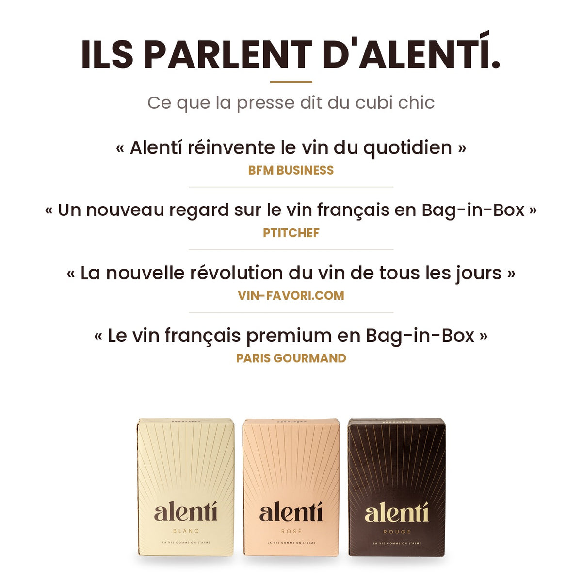 La presse parle du vin en cubi Alentí : BFM Business, PtitChef, vin-favori.com et Paris Gourmand